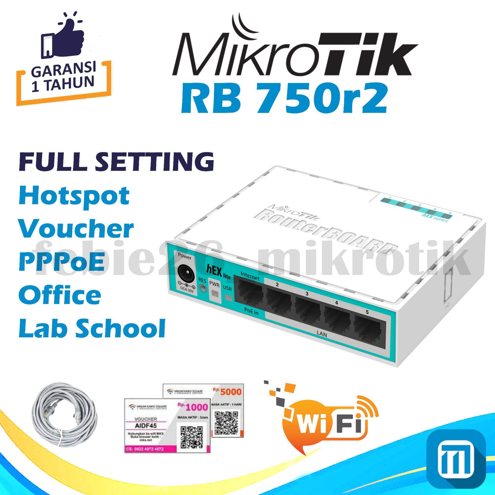 MikroTik RB750 r2 Full Setting Hotspot Voucher RT RW Net Lazada Indonesia