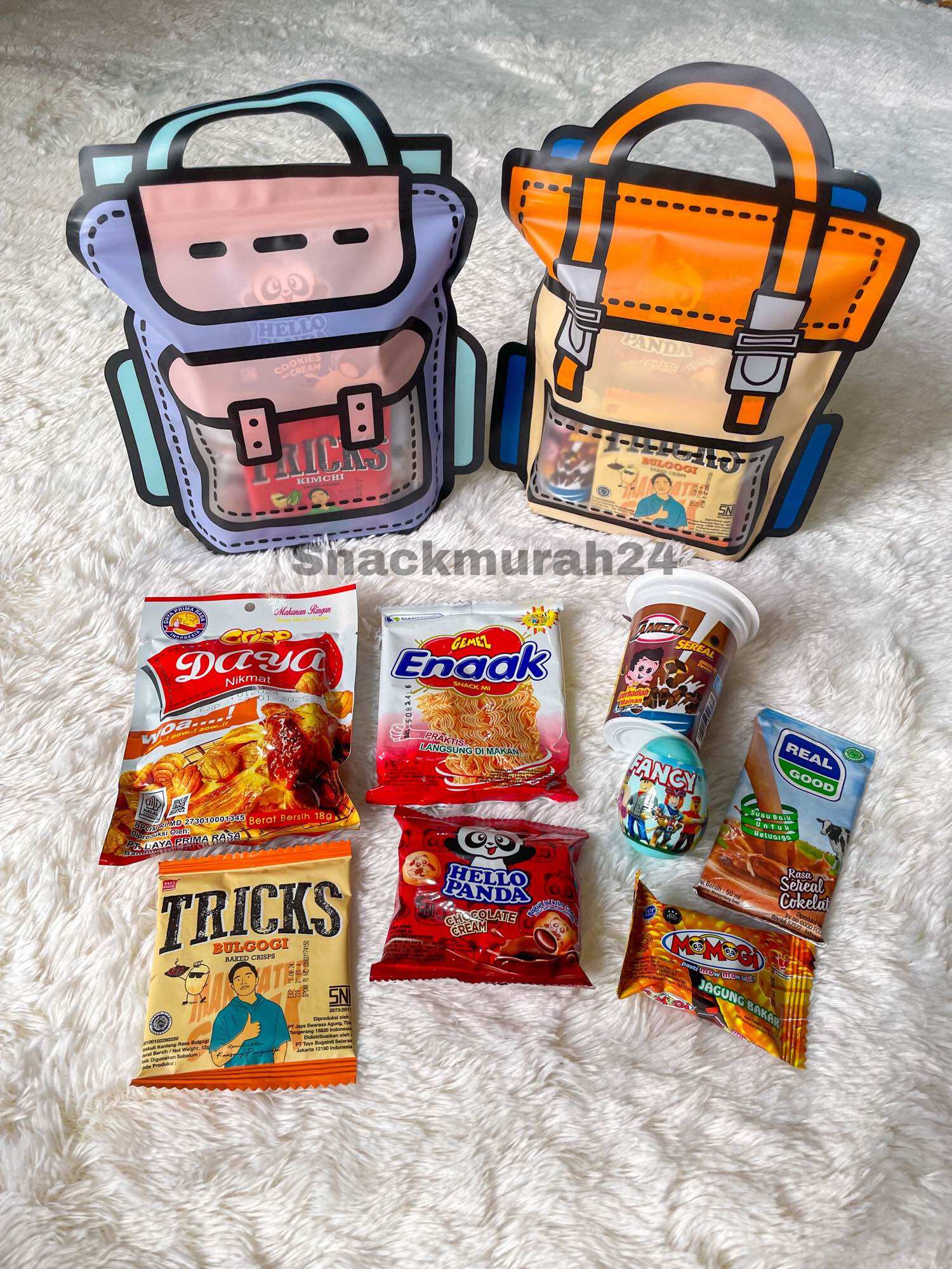 Hampers Ulang Tahun Souvenir Bingkisan sudah isi Snack Makanan Ringan Anak Anak