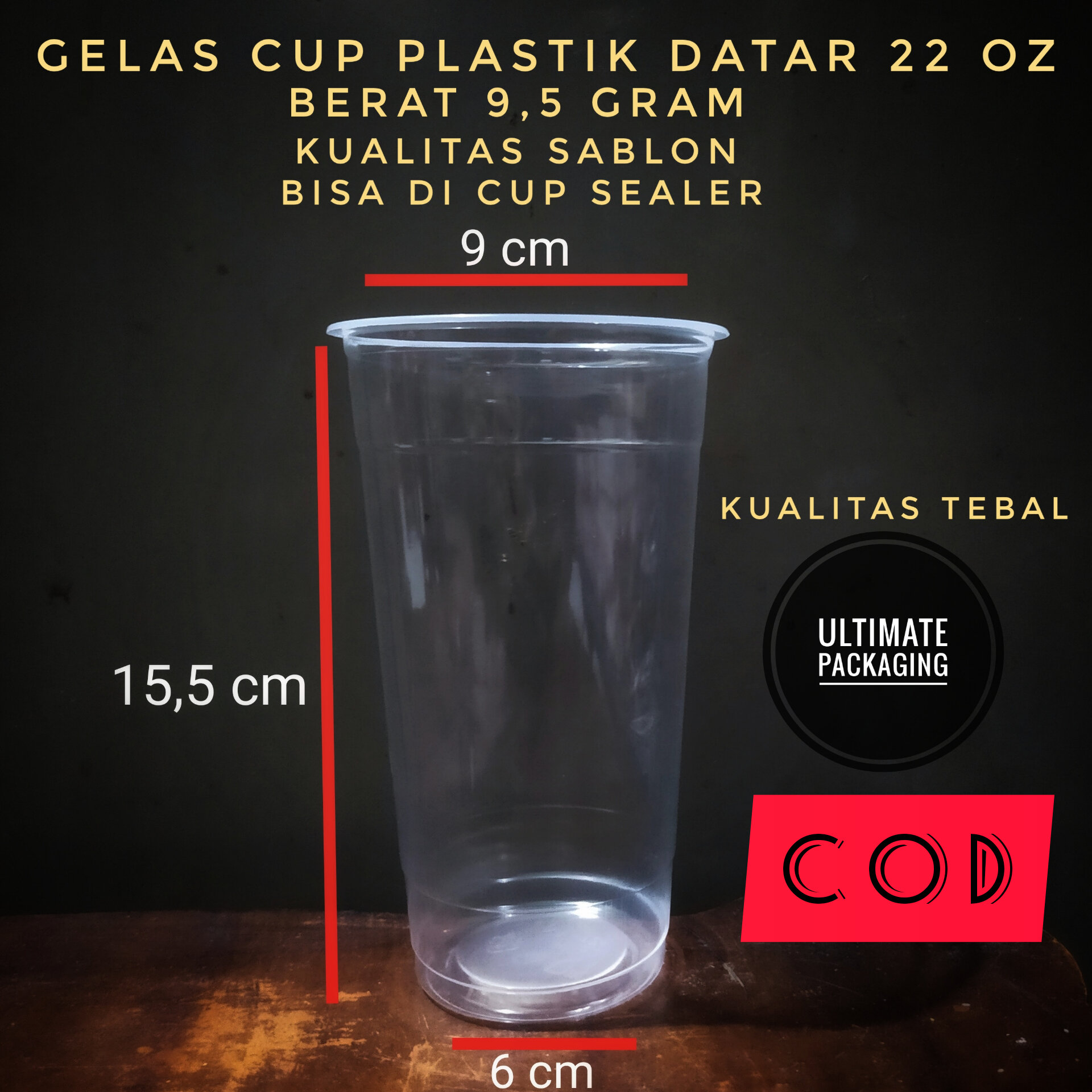 Gelas Cup Plastik Datar 22 Oz Isi 50 Pcs Lazada Indonesia 6753
