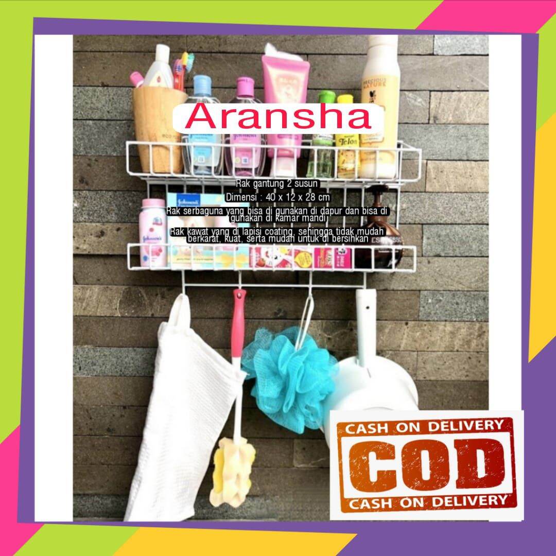 Rak Serbaguna violet Gantung Besi Susun 2 Serbaguna.. | Lazada Indonesia