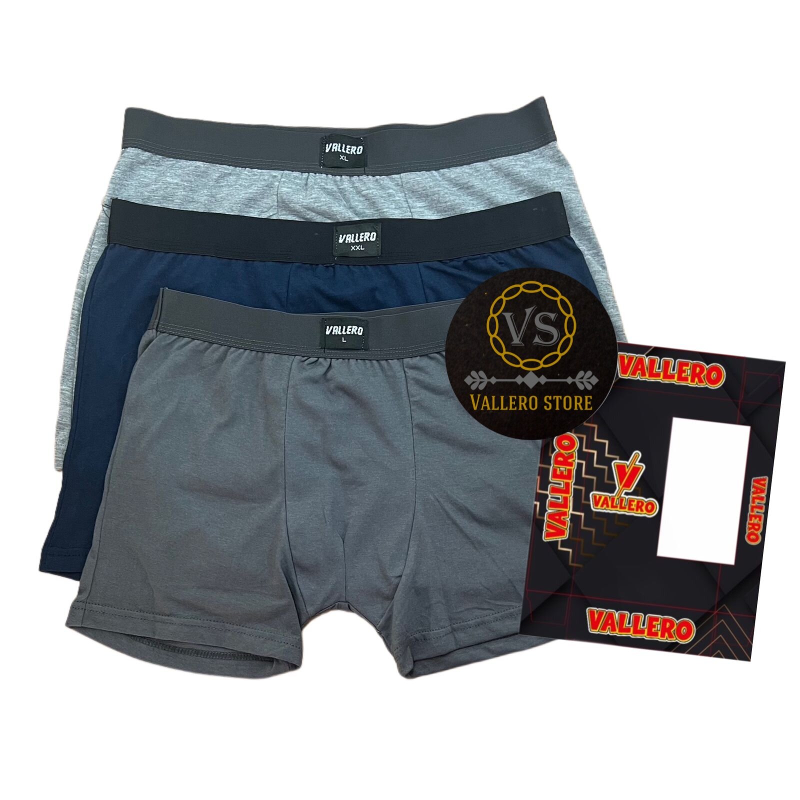 1box isi 3) Celana dalam boxer pria dewasa Vallero cd boxer