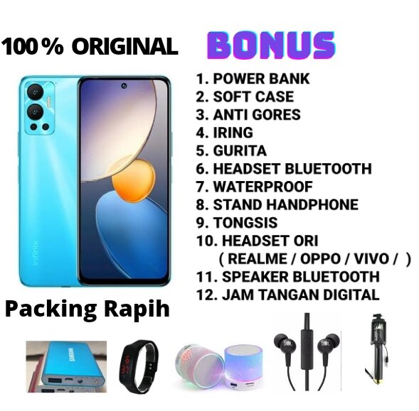 INFINIX HOT 12i RAM 4/64 GB GARANSI RESMI Giá 1,599,000 Đồng*Miễn phí vận chuyển