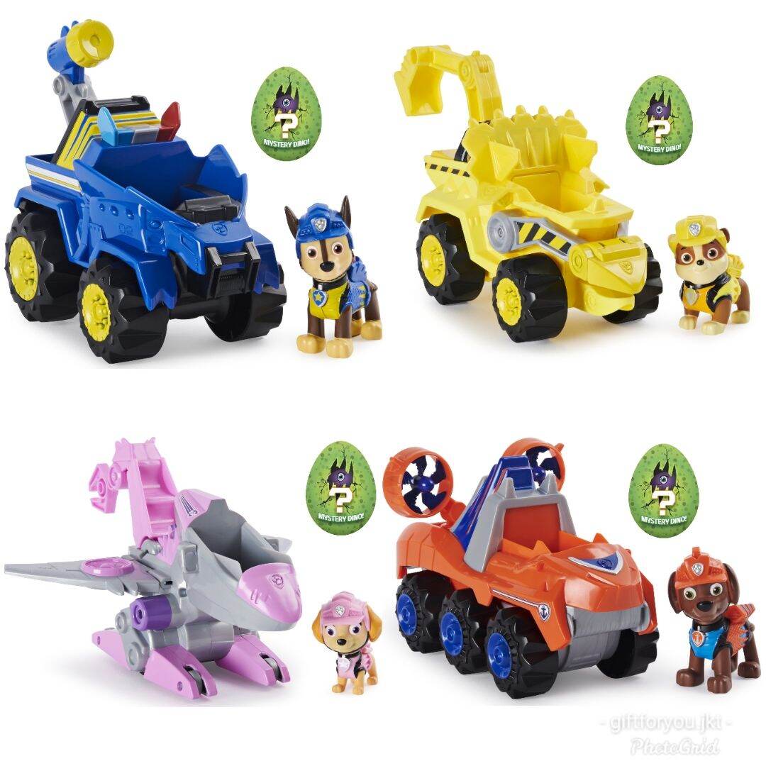 paw patrol dino pups rubble action vehicle