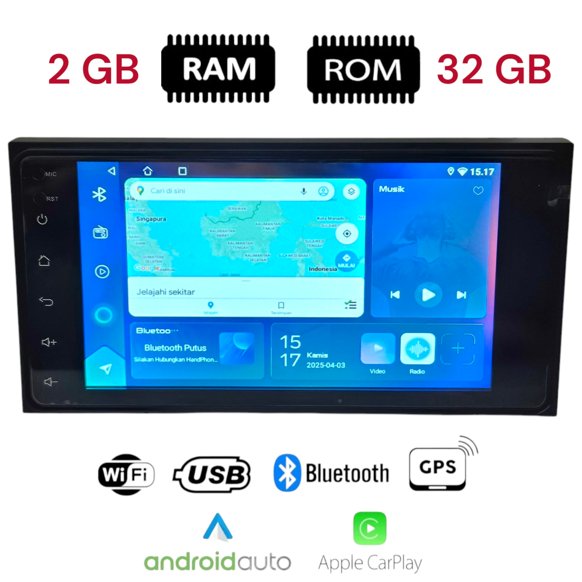 Head Unit Android 7 inch PnP TOYOTA Sigra Calya Innova Avanza DHD-7001 Harga 930,000 rupiah*Gratis Ongkir