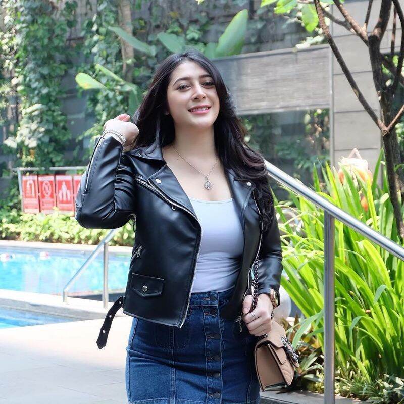 NAY 79 Jaket semi kulit wanita terbaru model crop cewek rock n roll ...