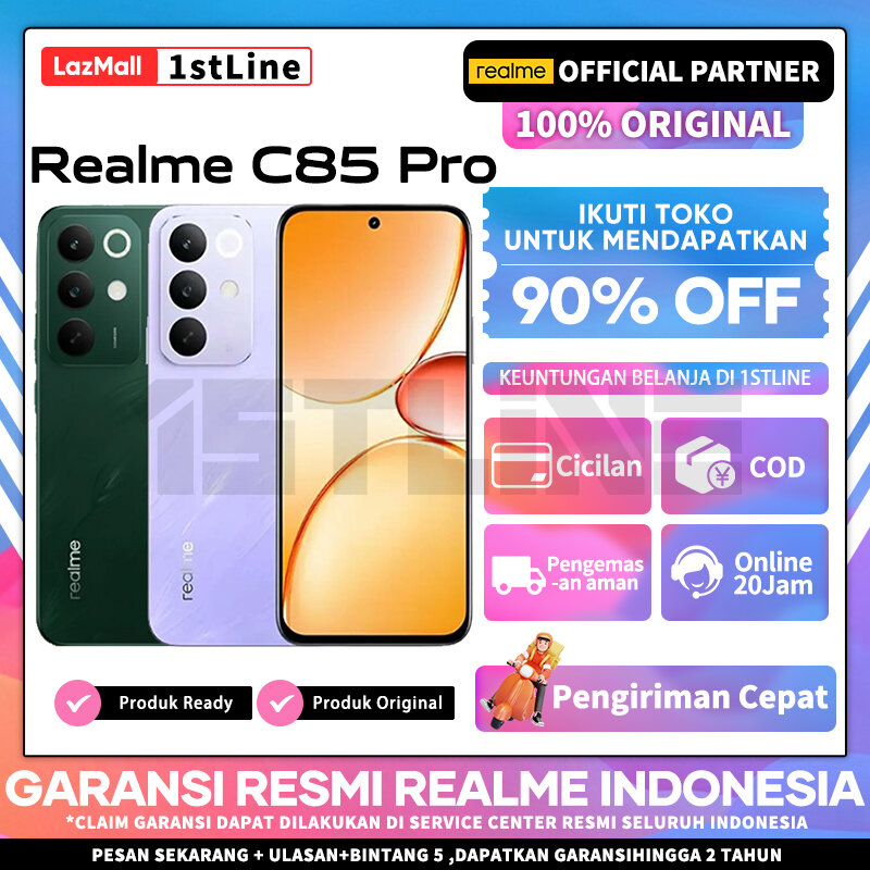 Realme C85 Pro 8/128Gb 8/256Gb - 4000Nit Ultra Bright Amoled Display Reverse Charge Official Guarantee Harga 2,999,000 rupiah*Gratis Ongkir