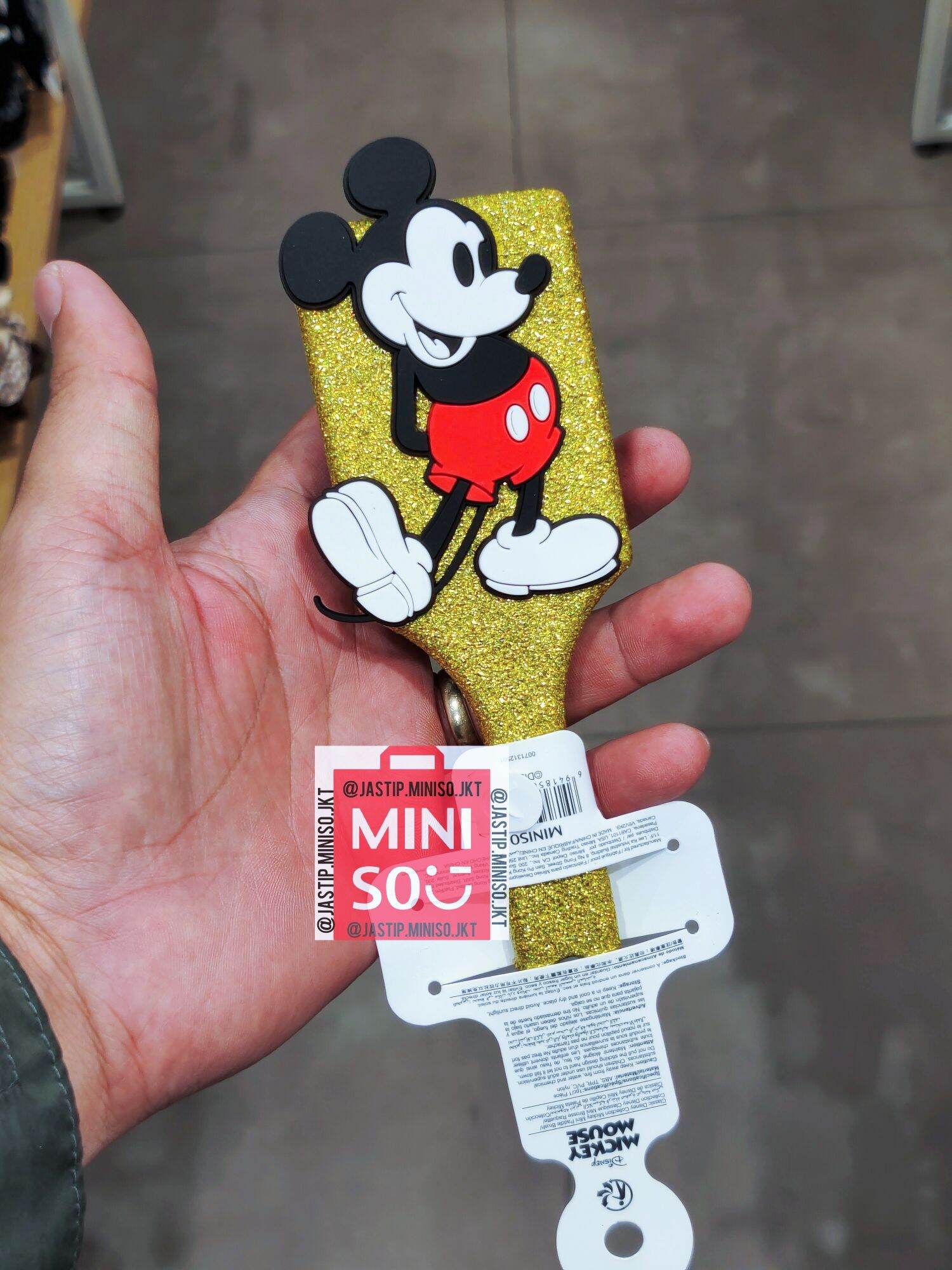 MINISO 🆕 Sisir Classic Disney MICKEY MOUSE Mini Paddle Brush