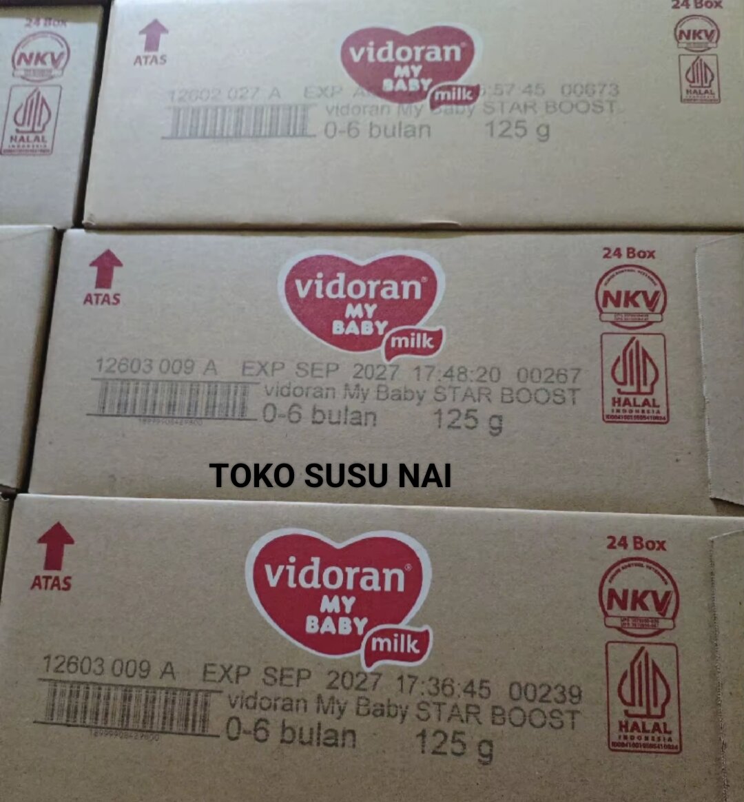 Vidoran My Baby Milk 0-6 Bulan 125 g 24 Box Halal 1 dus isi 24 kotak