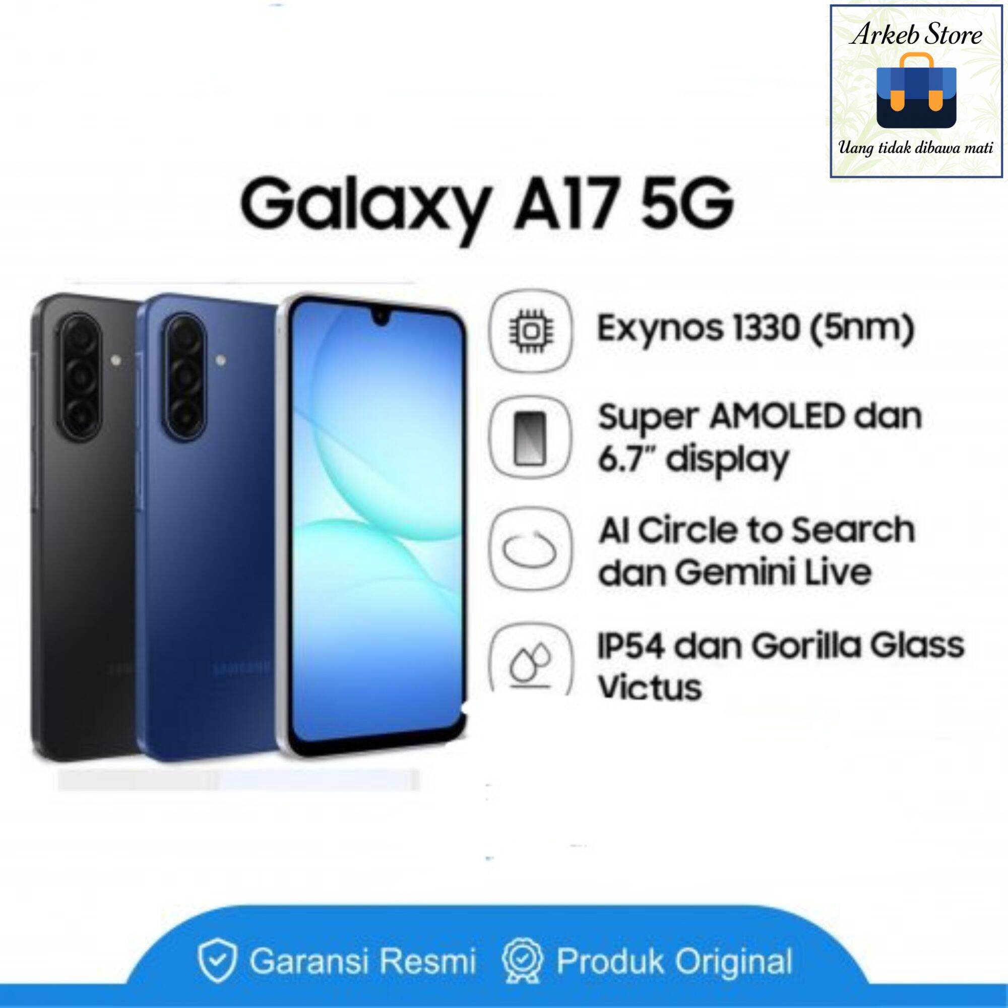 Samsung Galaxy A 17 5g Harga  3,689,000 Ringgit*Penghantaran Percuma