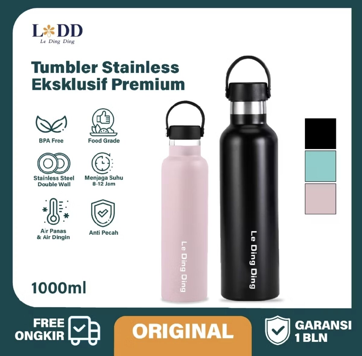 Mal | Ori Le Ding Ding-Heat Resistant Thermos Tumbler & Cold Stainless Steel Bottle 750ml 1000ml Boto...