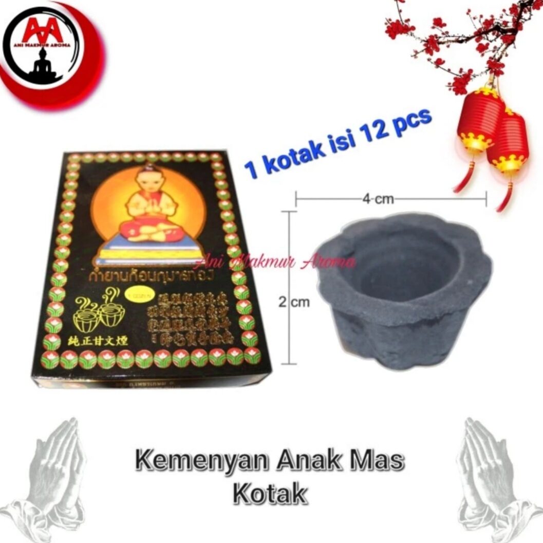 Dupa Kemenyan Hitam Thailand Anak Mas Kotak Hio Sembahyang