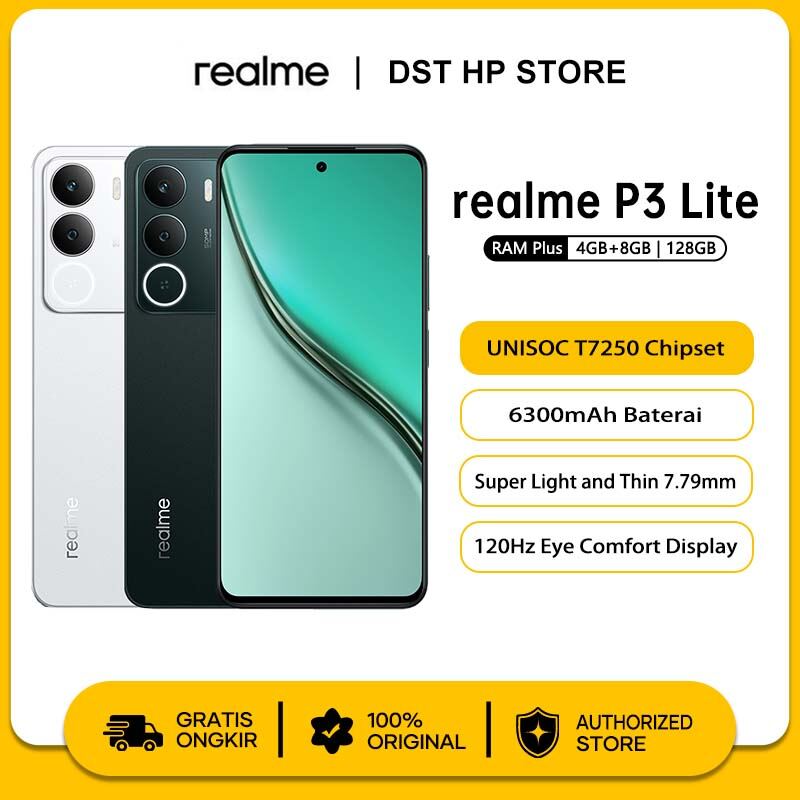 [Official Store] P3 Lite 4/128GB unisoc t7250-official warranty realme Indonesia Giá 1,399,000 Đồng*Miễn phí vận chuyển