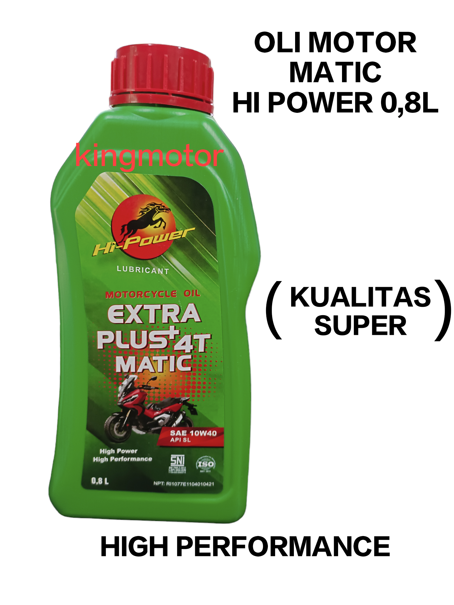 OLI MESIN MOTOR MATIC METIK 0,8L ORI ASLI HI POWER KUALITAS TERBAIK SUDAH TERUJI