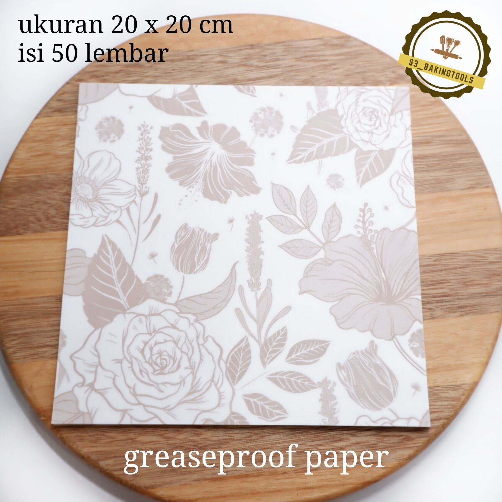 Kertas greaseproof paper flower mix choco 50 lembar alas kue Lazada