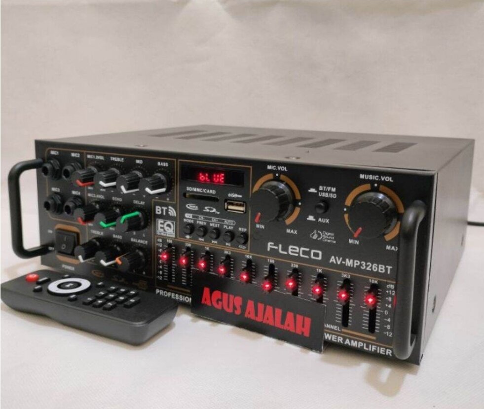 MOLM - AUDIO AMPLIFIER SUBWOOFER FLECO F326BT SUBWOOFER // POWER AMPLIFIER KARAOKE HOME THEATRE EQ Harga 108,999 rupiah*Gratis Ongkir