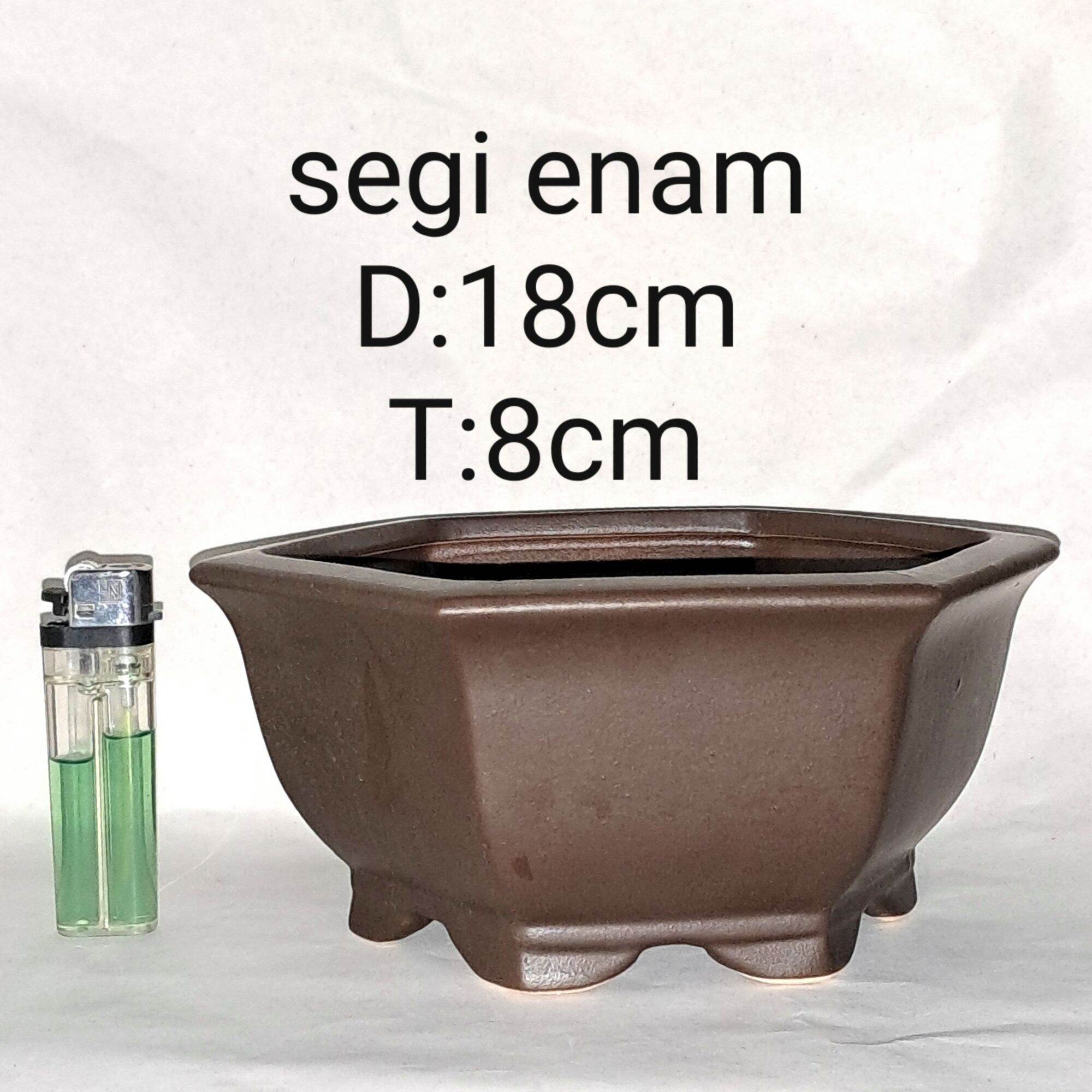 Pot Bonsai Keramik Lokal Segi Enam Lazada Indonesia