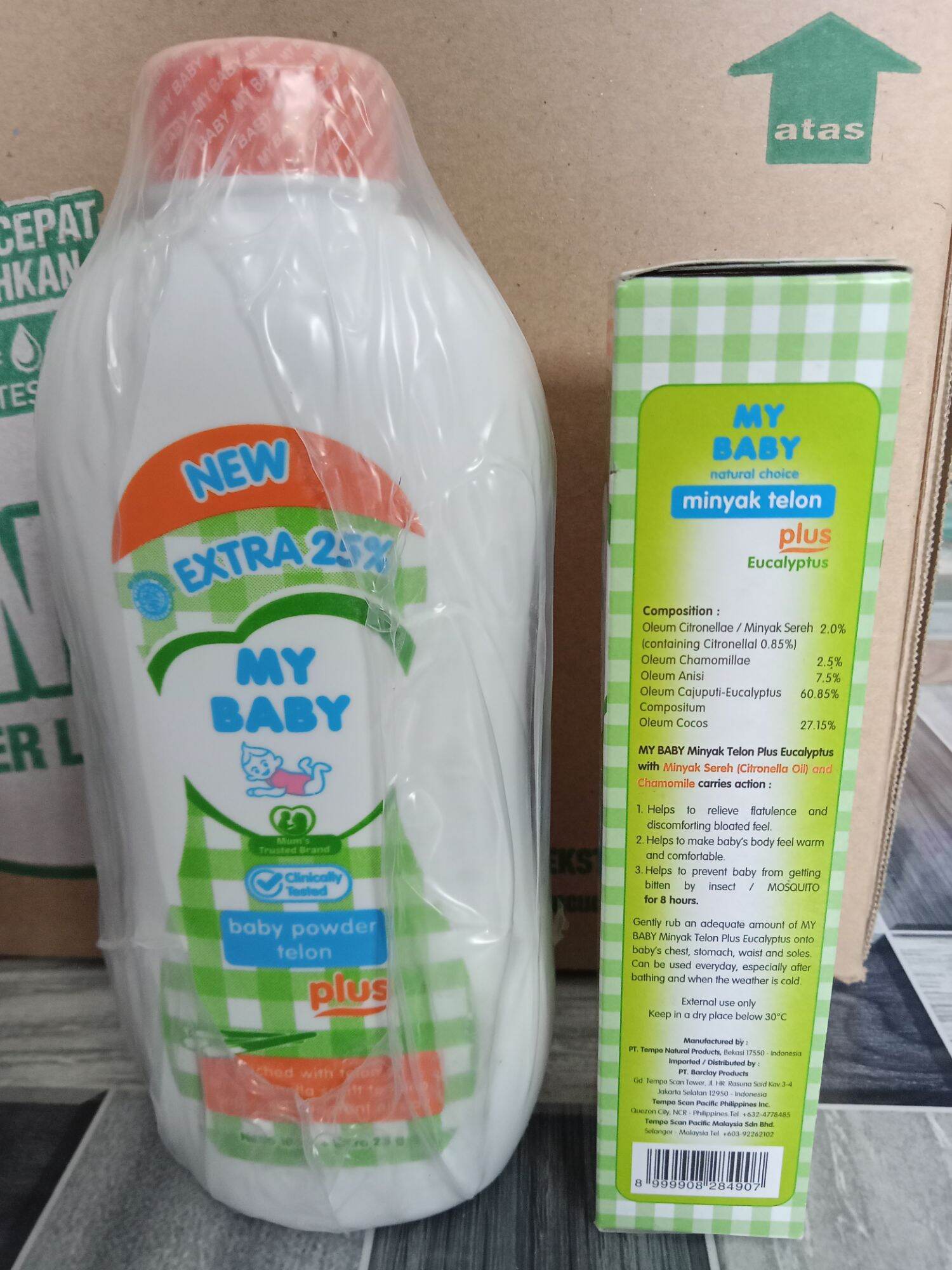 paket hemat baby minyak telon 90ml + bedak 90 gr ekstra 25% murah