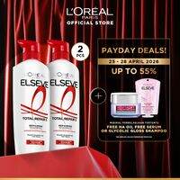 [PAKET HEMAT ISI 2] LOreal Paris Elseve Total Repair 5 Shampoo 620ml x2Pcs - Hair Care Perawatan Rambut Loreal dengan Ceramide - Melawan dan Memperbaiki Tanda Rambut Rusak Twinpack 620ml Rambut Rusak Damage Hair Shampoo Sampo Paket perawatan rambut