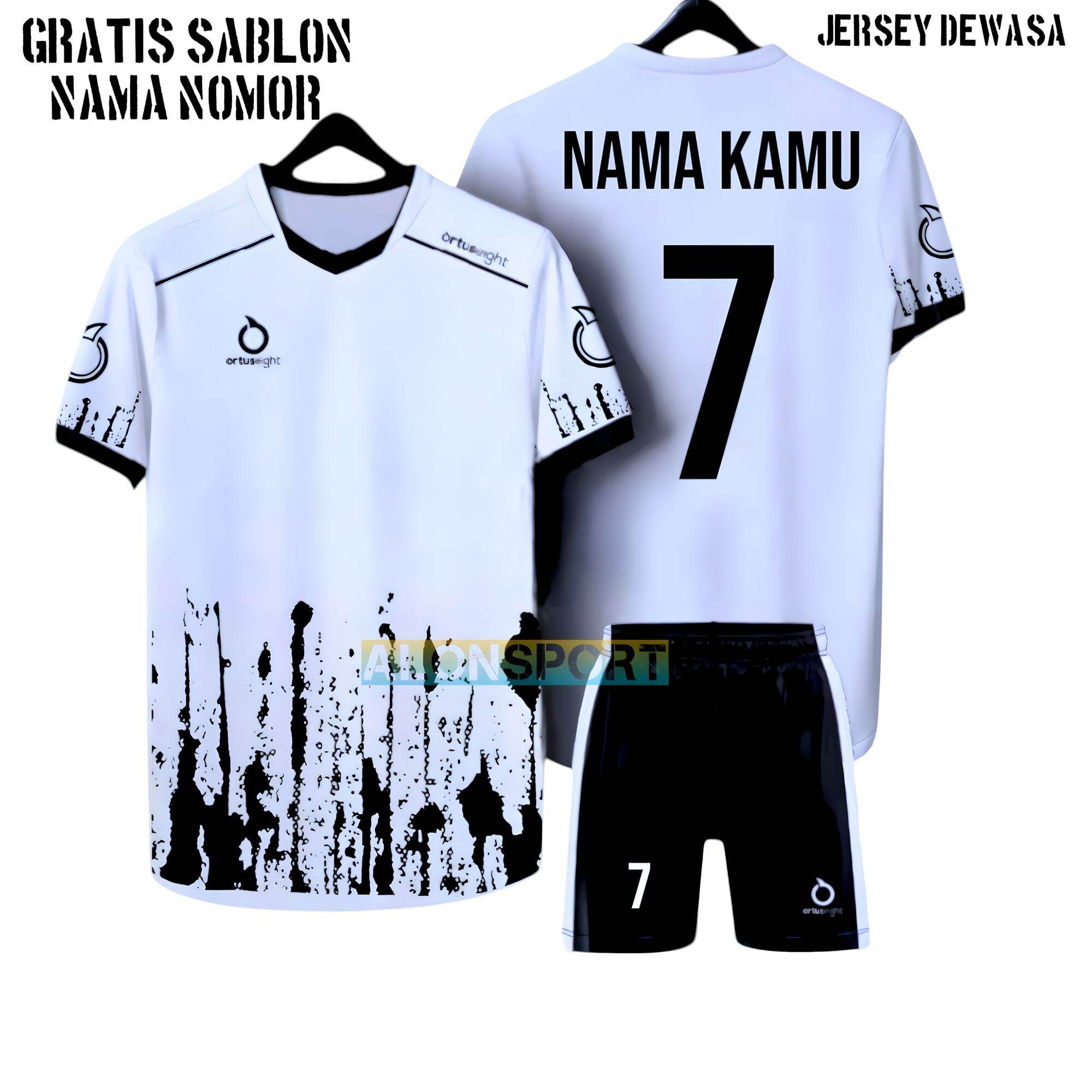 Adult Futsal Soccer Jersey Set with Free Name and Back Number Screen Printing Harga 65,900 rupiah*Gratis Ongkir