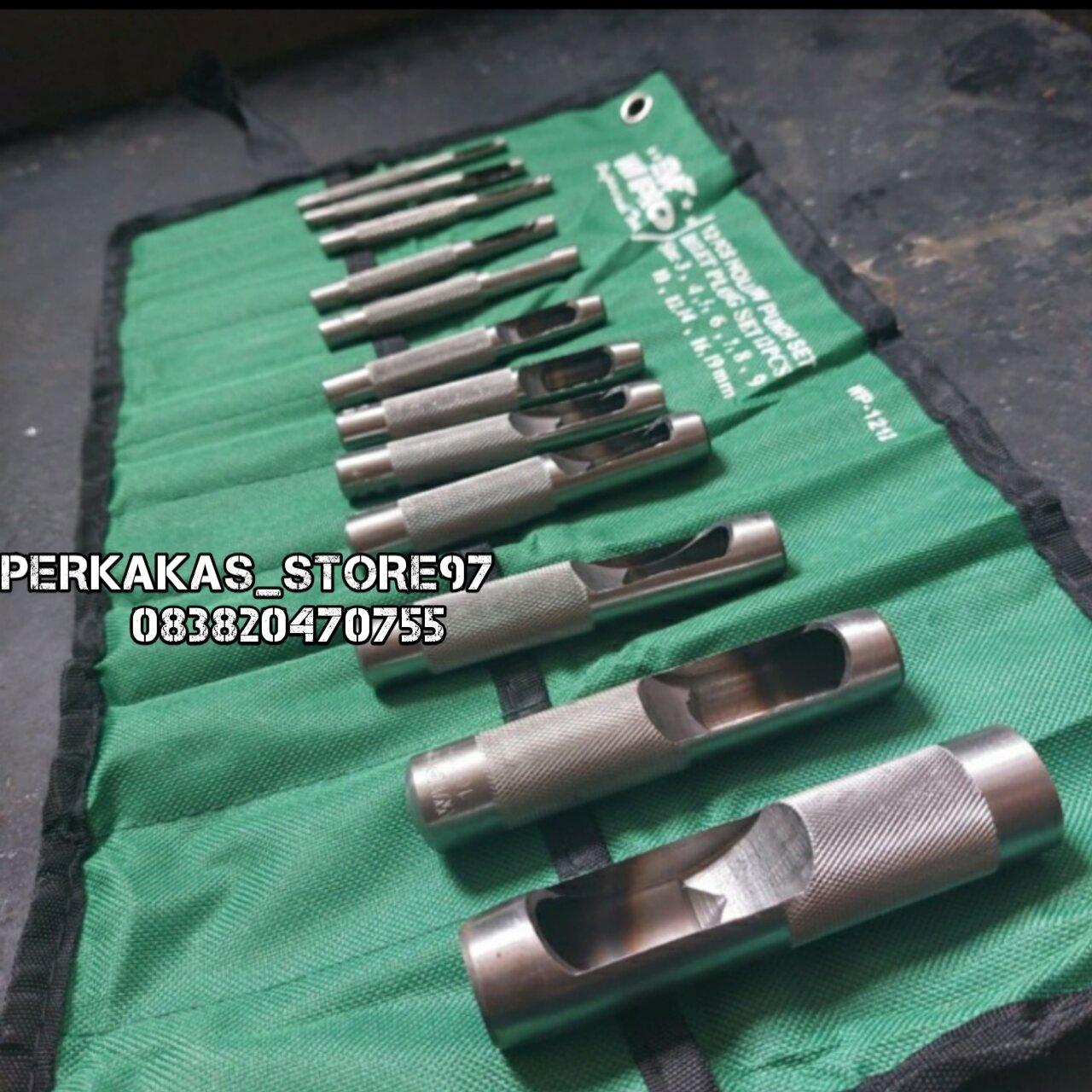 Alat plong set pembolong gasket kulit 12 pcs plong set merek wipro ...