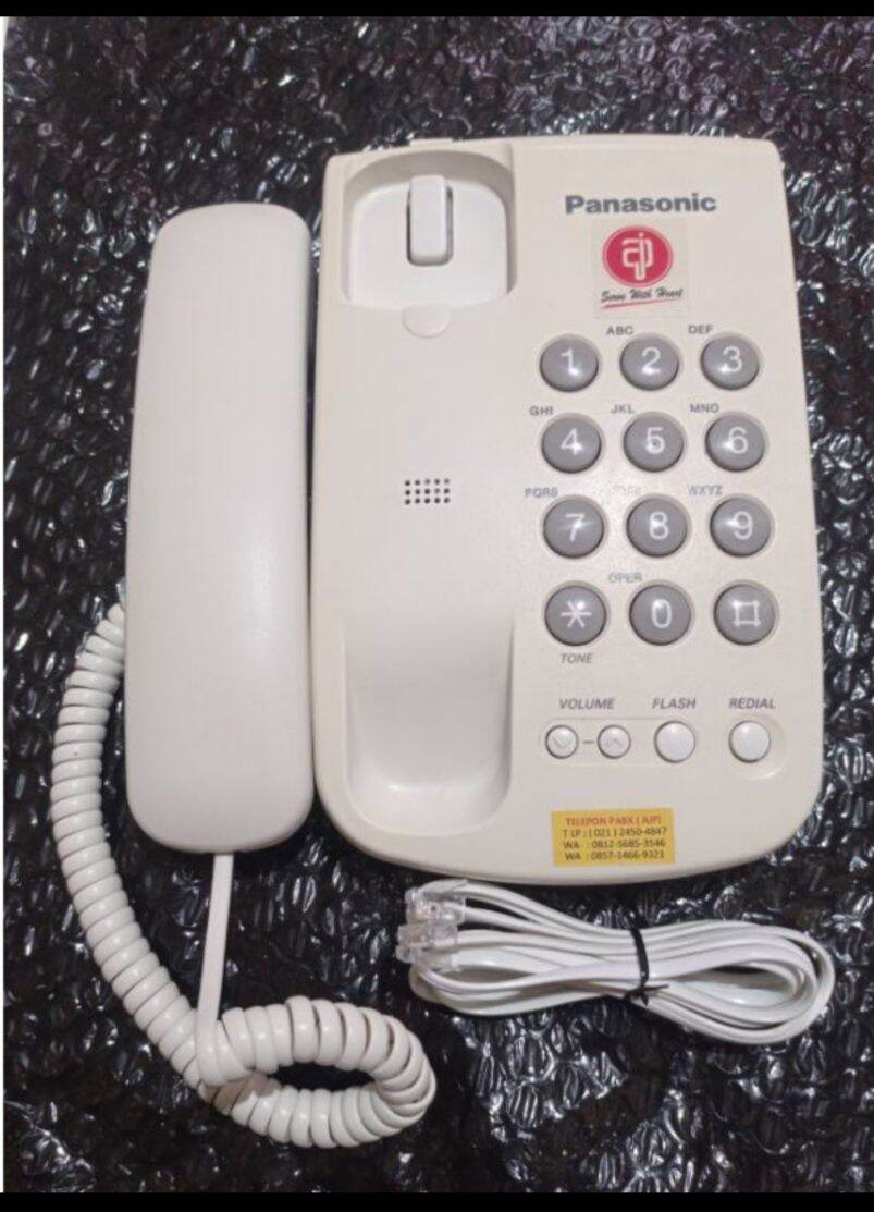 Pesawat telepon panasonic KX-TS5MX-W singel second buat INDIHOME dan PABX Harga 65,000 rupiah*Gratis Ongkir