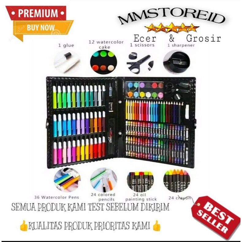 MM - art set crayon 168pcs pensil warna super Mega art set anak anak  lukisan stationery melukis / crayon Art set isi 168 pcs spidol crayon /  pensil set menggambar