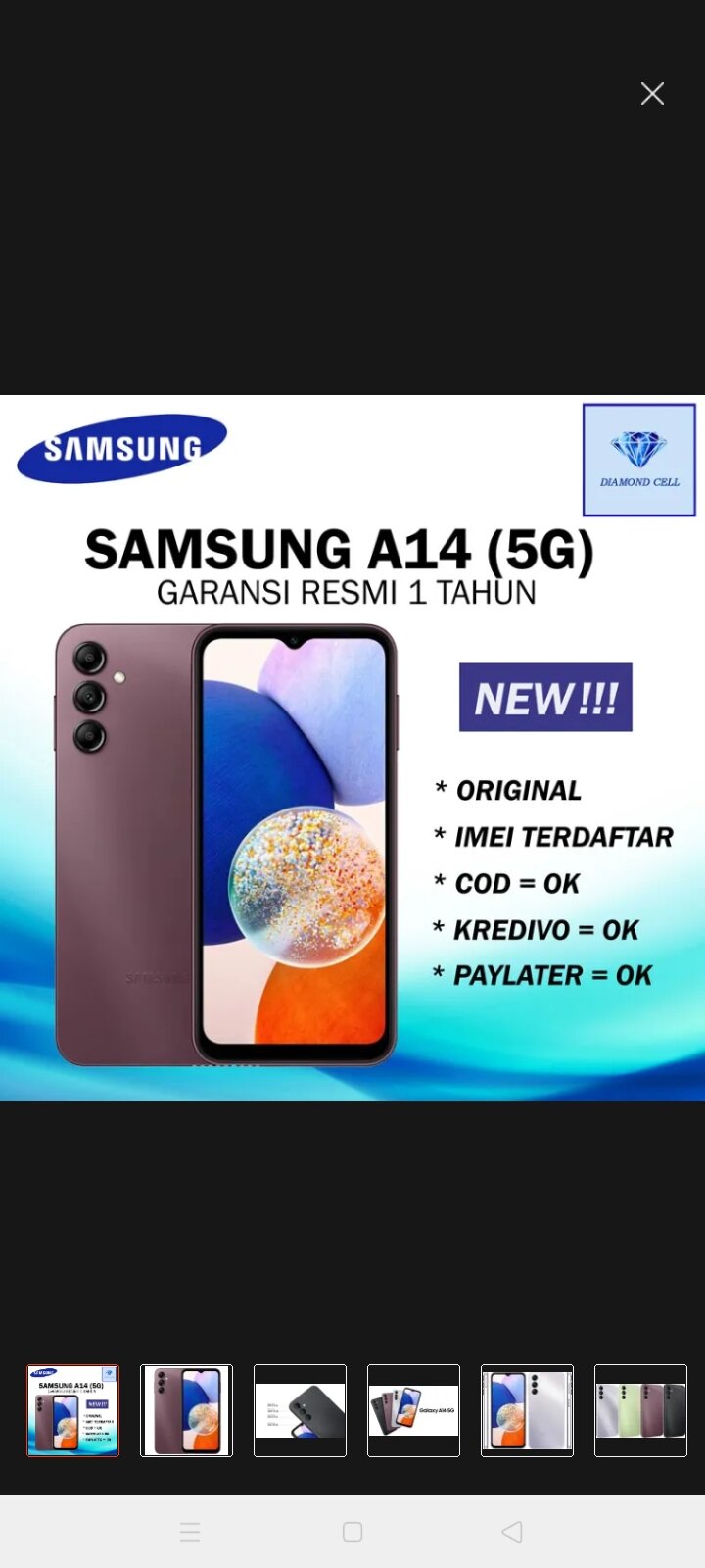 SAMSUNG GALAXY A14 (5g) (4g) 4/128GB - GARANSI RESMI SAMSUNG Harga  1,500,000 Ringgit*Penghantaran Percuma