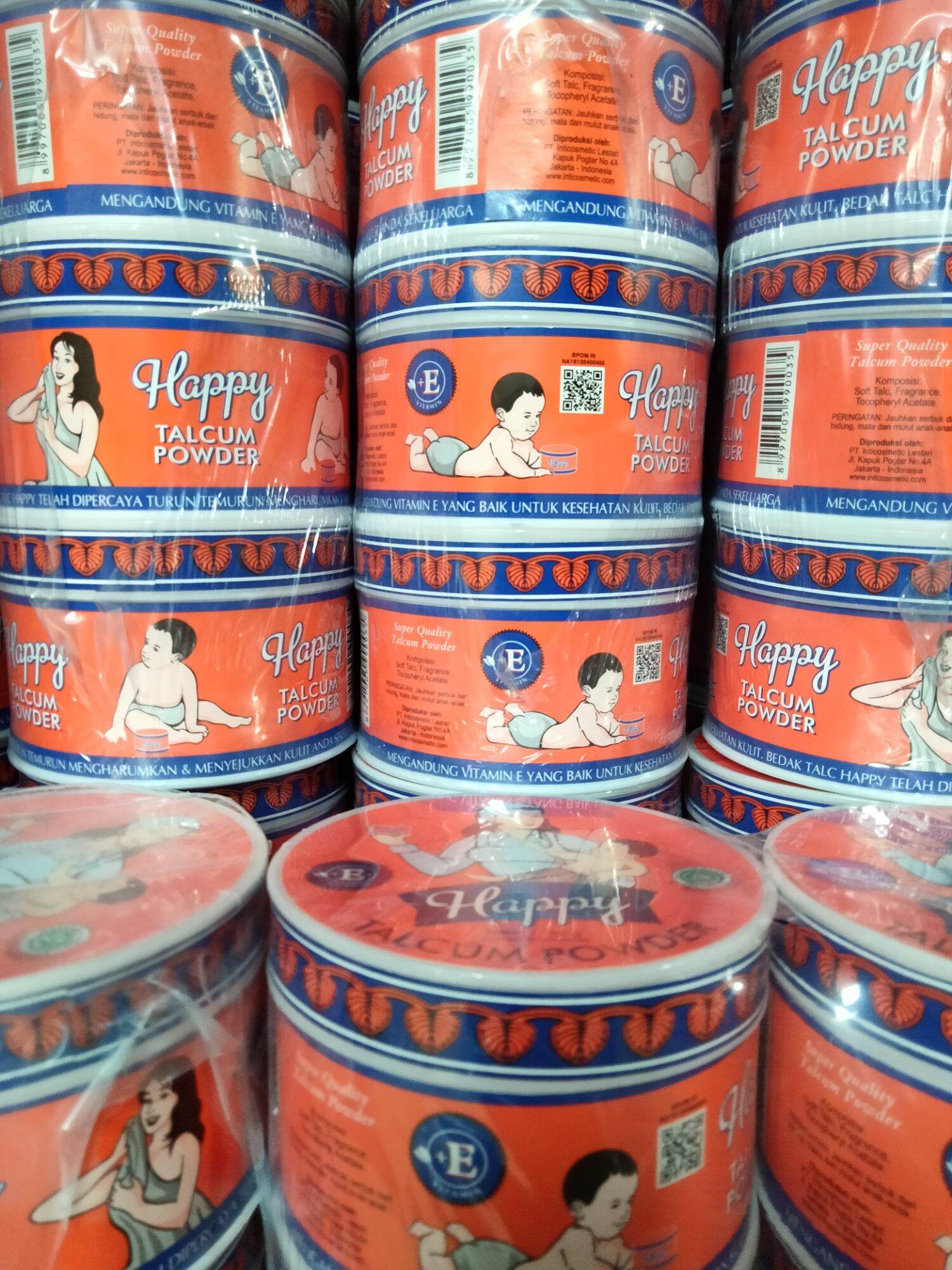 6 Pcs bedak happy talcum powder
