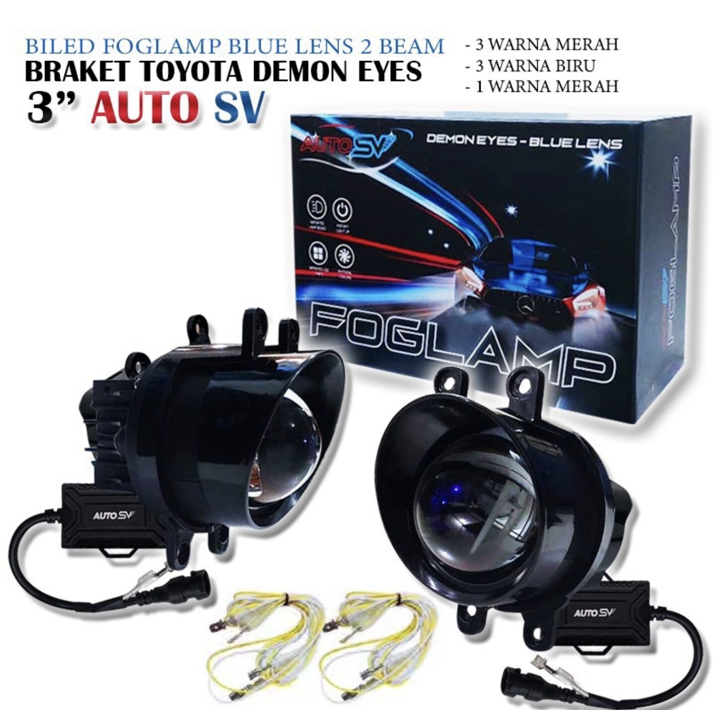 Bile Foglamp bluelens plus demon Auto SV, Toyota Harga 950,000 rupiah*Gratis Ongkir