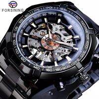 FORSINING BLACK jam tangan mekanik automatis