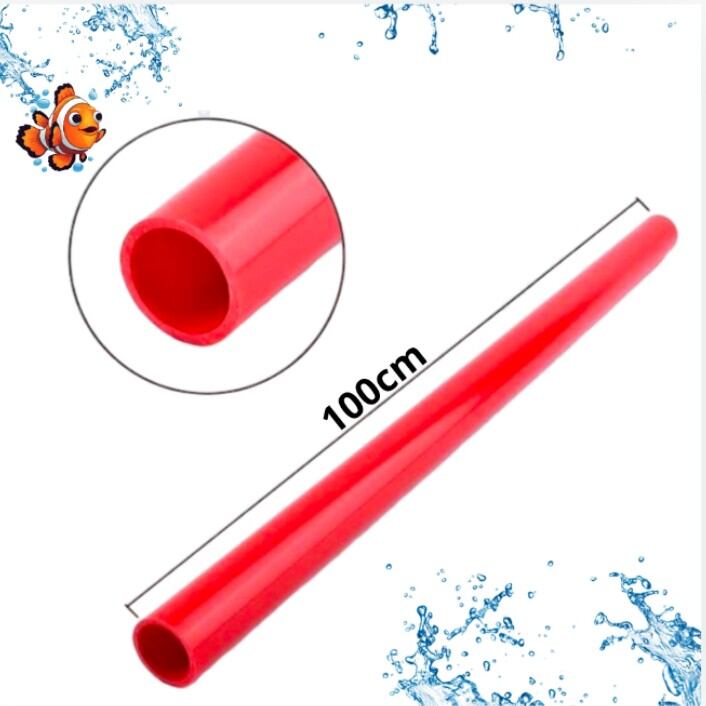 PIPA MERAH /BIRU  PIPA AQUARIUM KOLAM PANJANG 1 METER (per 3pcs)
