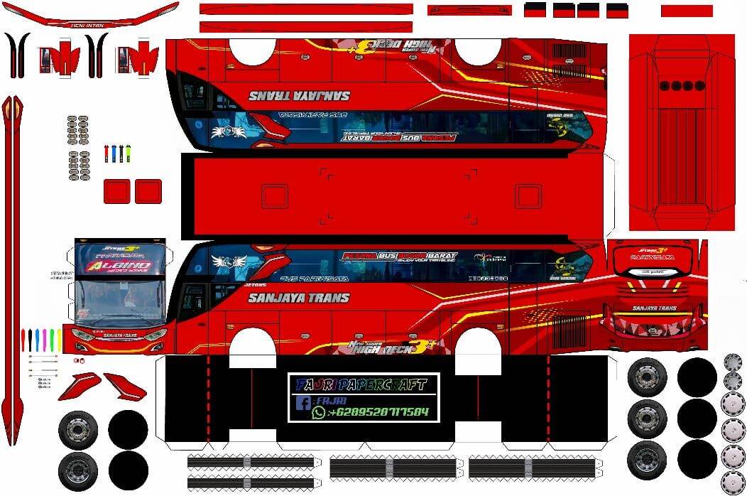 STIKER MINIATUR BUS SANJAYA TRANS ALBINO | Lazada Indonesia