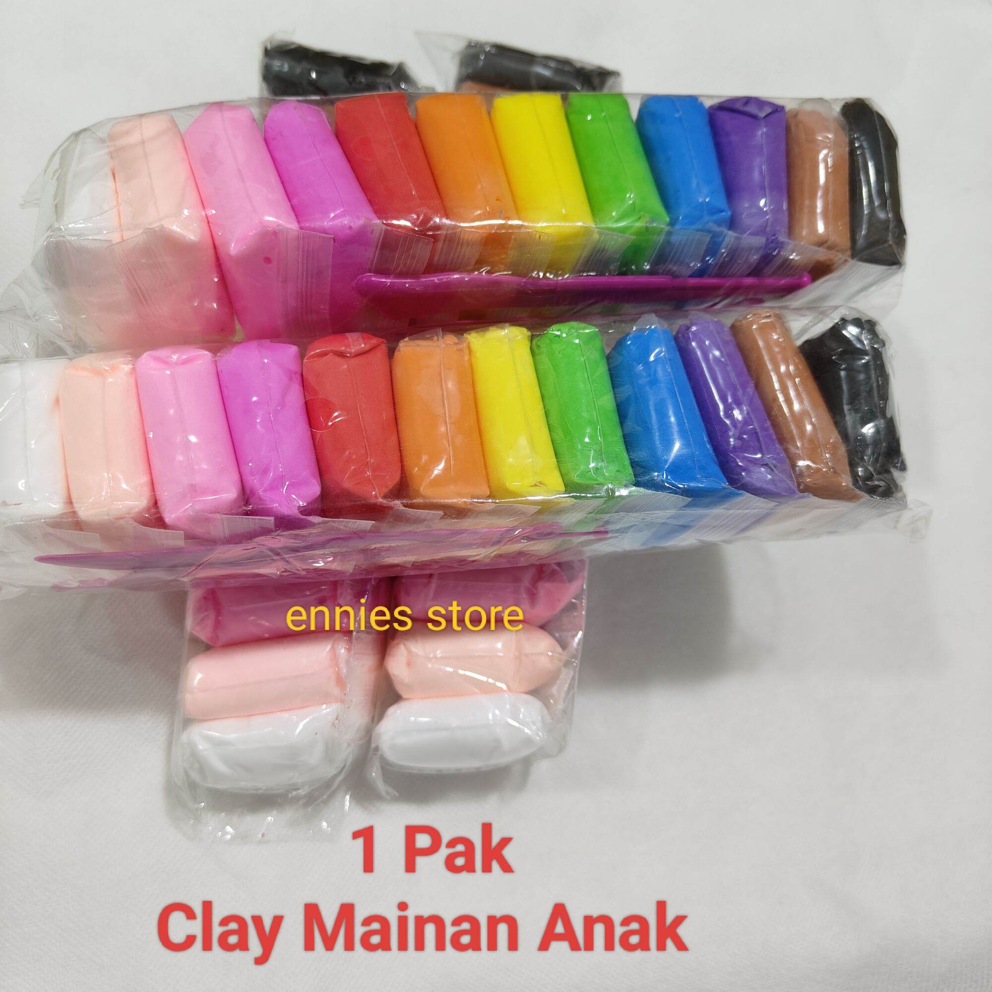 1 Pak Slime Clay Polymer Mainan Anak Warna Warni isi 12 Pcs