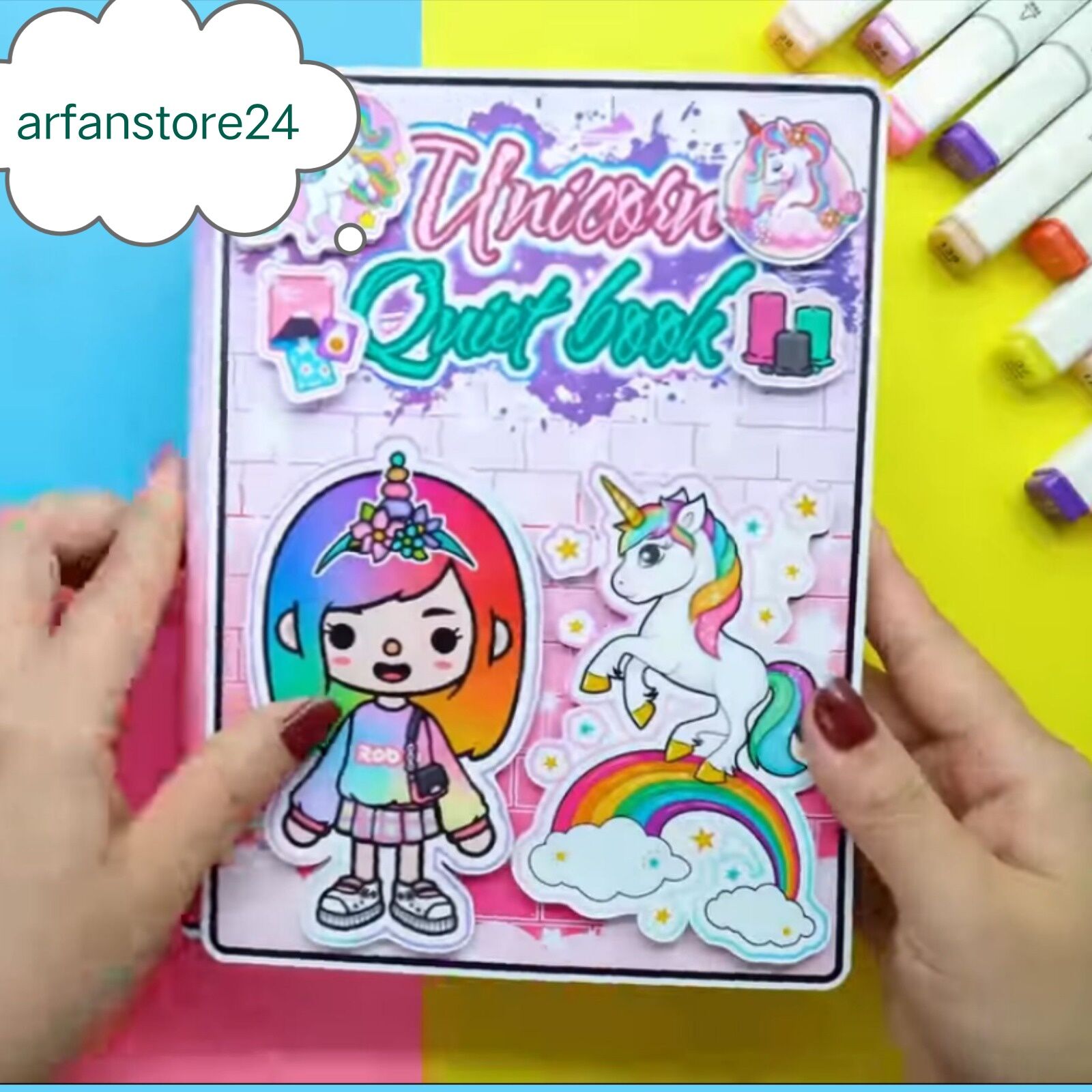 Quite book toca boca unicorn /toca boca viral/mainan bongkar pasang