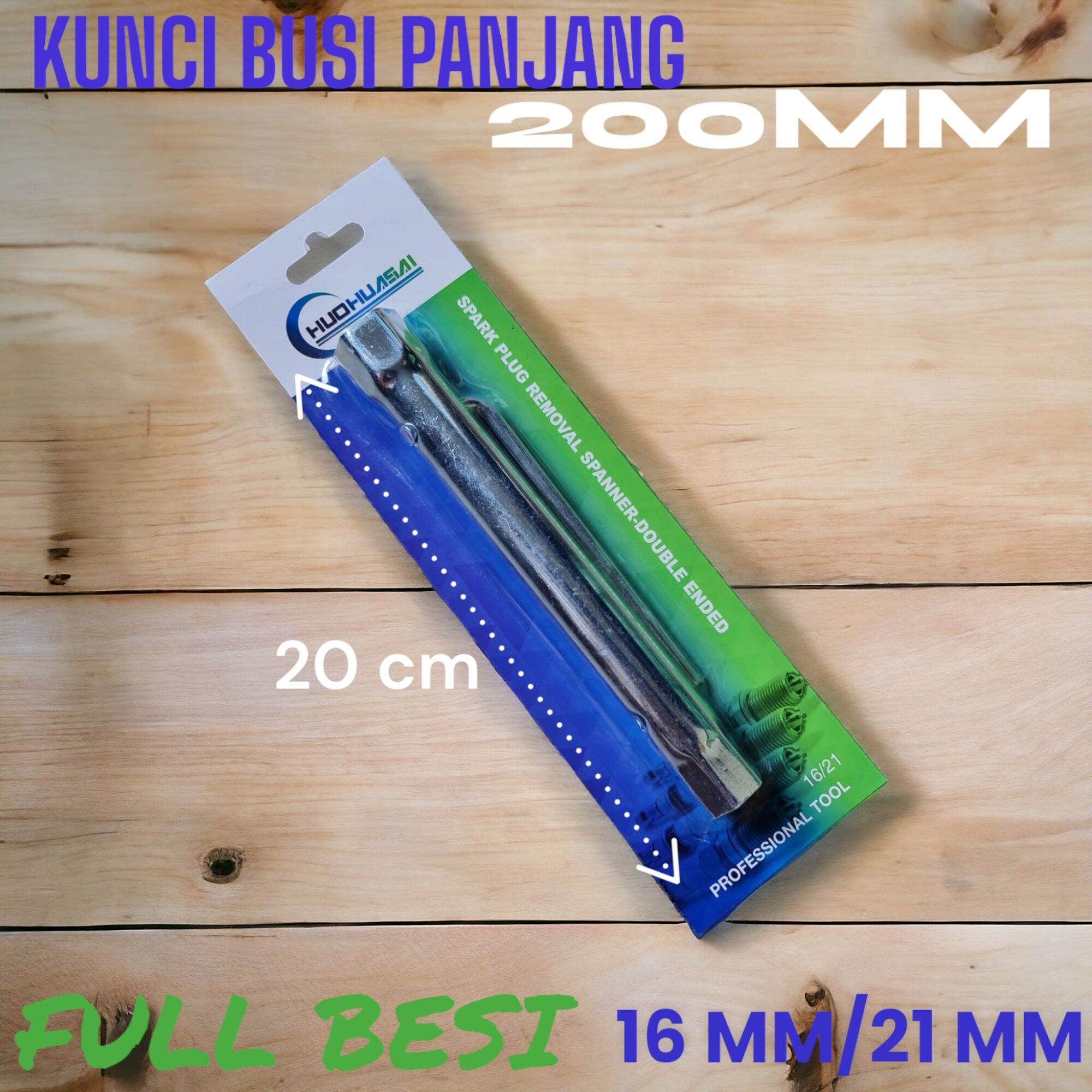 KUNCI BUSI MOTOR PANJANG 20CM FULL BESI UKURAN 16MM/21MM MURAH