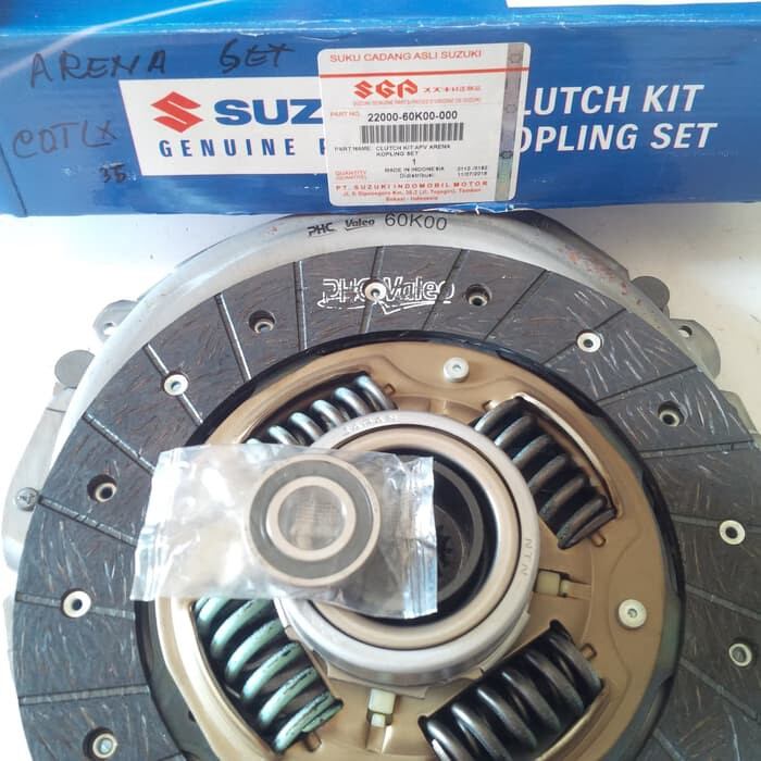 kopling set apv arena. kampas kopling set apv arena terdiri dari cover clutch (matahari ). dics clutch (kampas kopling). drek laher. bearing kecil barang baru ori Suzuki genuine part SGP Harga 1,349,500 rupiah*Gratis Ongkir