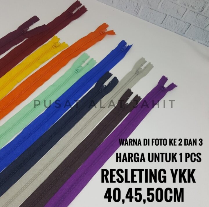 RESLETING YKK ASLI 40CM 45CM 50CM SLETING CELANA
