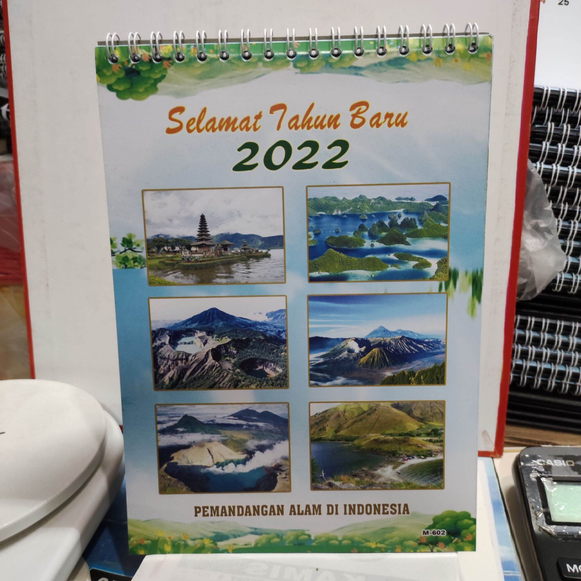 kalender meja berdiri dua bulanan pemandangan Indonesia | Lazada Indonesia