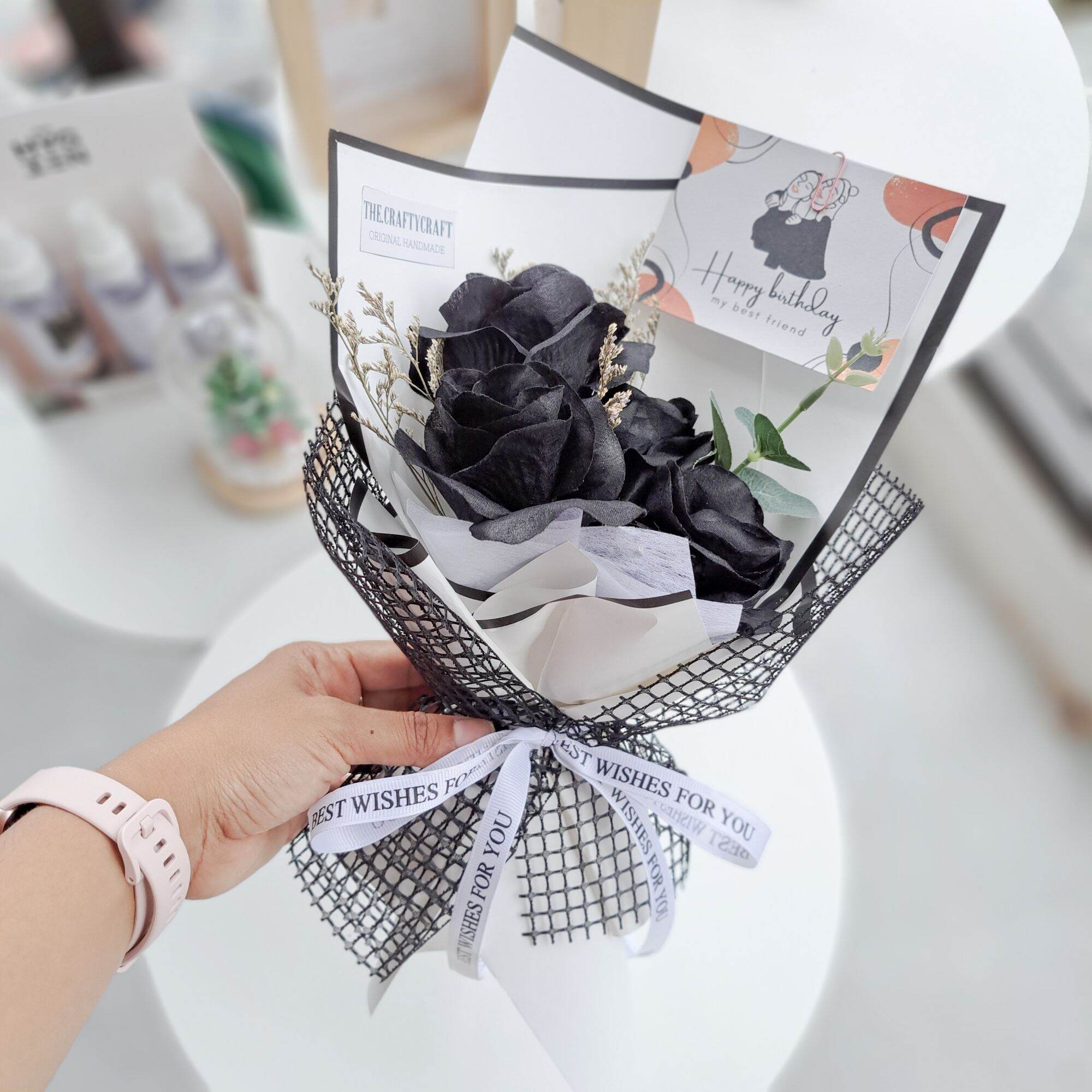 Black Rose Buket bunga mawar hitam elegan mewah | Lazada Indonesia