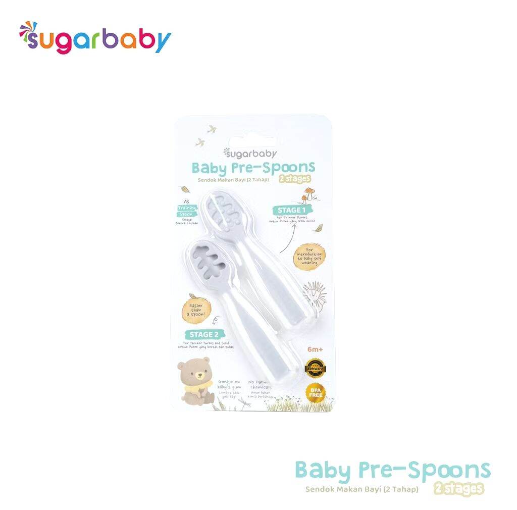 Sugar Baby Pre Spoon 2 Step Sendok Belajar Bayi BPA FREE Training Spoon Peralatan Makan