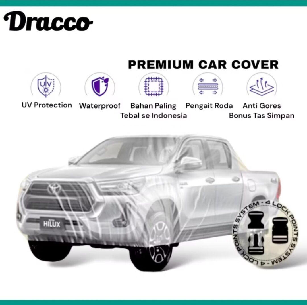 cover mobil toyota hilux transparan tebal waterproof DRACCO sarung mobil selimut mobil tutup mobil Harga 157,225 rupiah*Gratis Ongkir