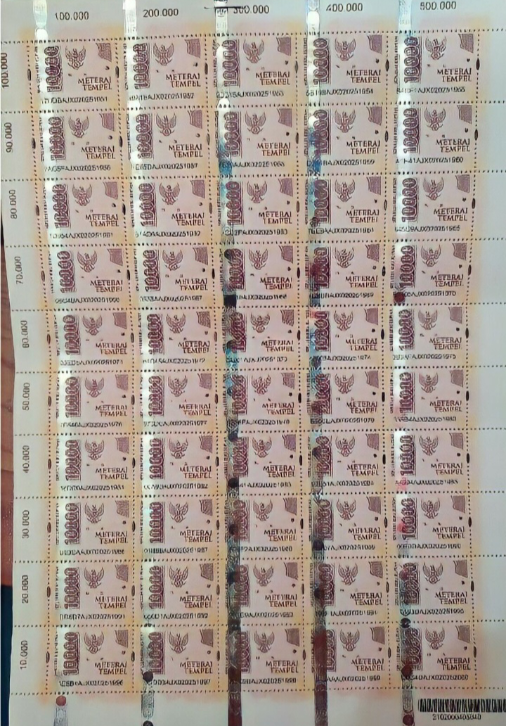 Materai 10000 10RB Pos (Isi 10 PCS) Harga 70,000 rupiah*Gratis Ongkir