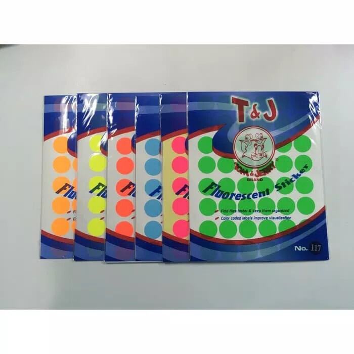Label Sticker Bulet Warna T&J 117 (6Warna) Perbuah/Perpcs Lazada