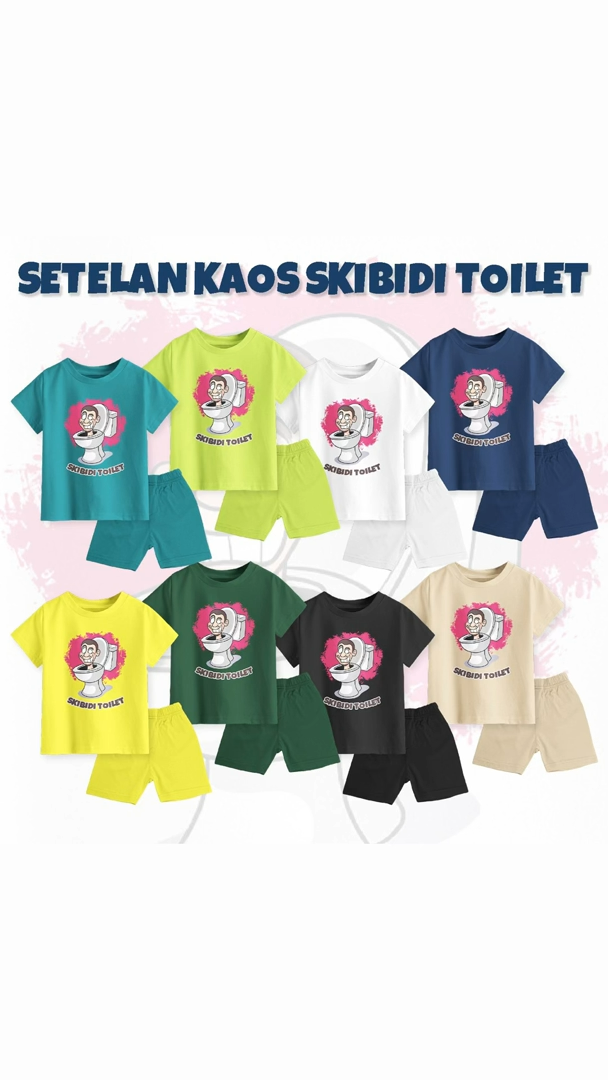 Kaos Lengan Pendek Terbaru Anak Laki-Laki Perempuan Motif Skibidi Toilet