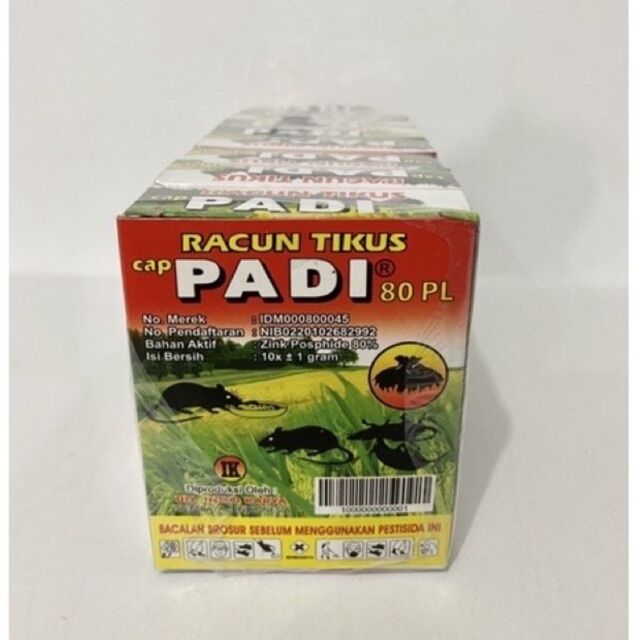 Racun Tikus Merk Padi Isi 10 Shaset 1 Box Obat Racun Tikus Lazada