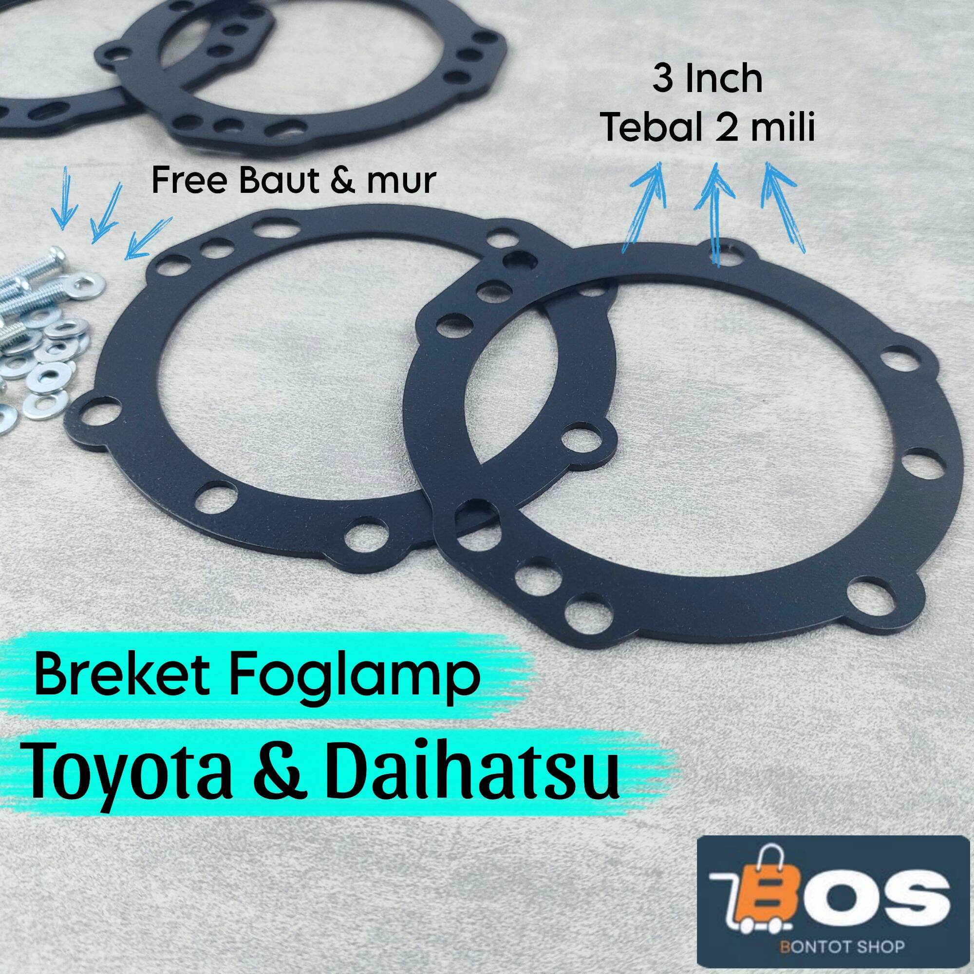 Breket Foglamp 3 Inch Universal Toyota Daihatsu Breket Foglamp Biled Avanza Xenia Rush Terios Agya Ayla Sigra Calya Raize Rocky Luxio Grandmax Harga 68,000 rupiah*Gratis Ongkir