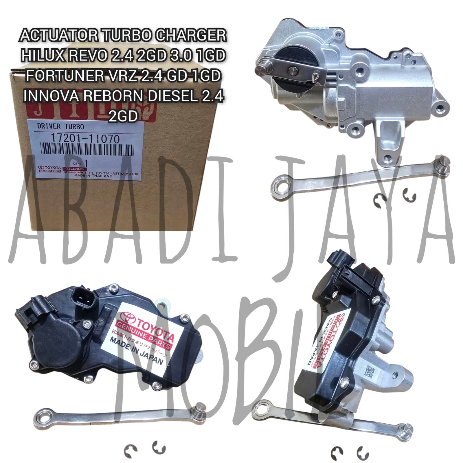 ACTUATOR TURBO CHARGER FORTUNER VRZ 2.4 2400CC 2GD 2.8 2800CC 1GD MOTOR ACTUATOR TURBO CHARGER FORTUNER VRZ 2.4 2400CC 2GD 2.8 2800CC 1GD HILUX REVO 2.4 2GD 17201 11070 Harga 1,250,000 rupiah*Gratis Ongkir