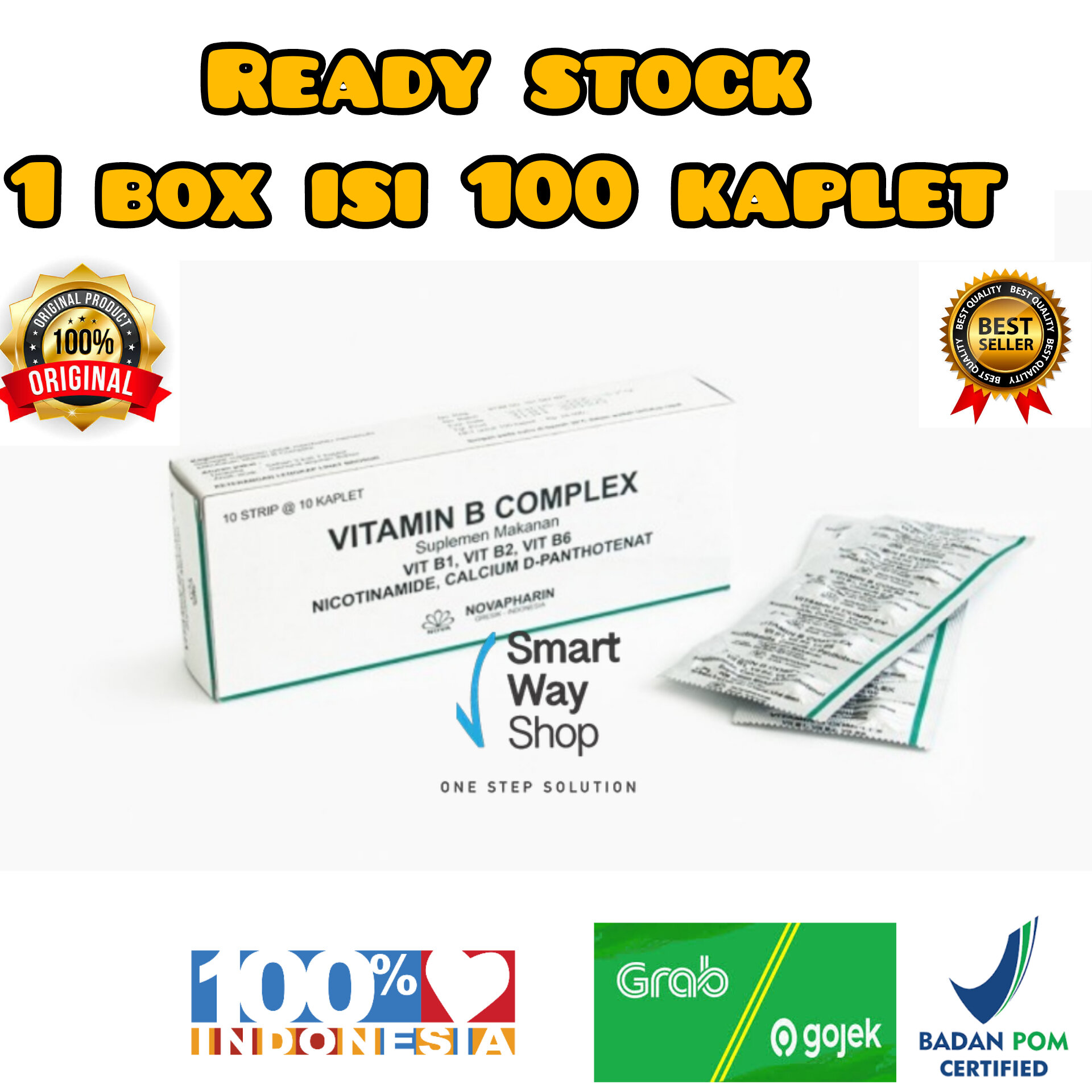 Vitamin B Complex Novapharin 1 Box Isi 100 Kaplet | Lazada Indonesia