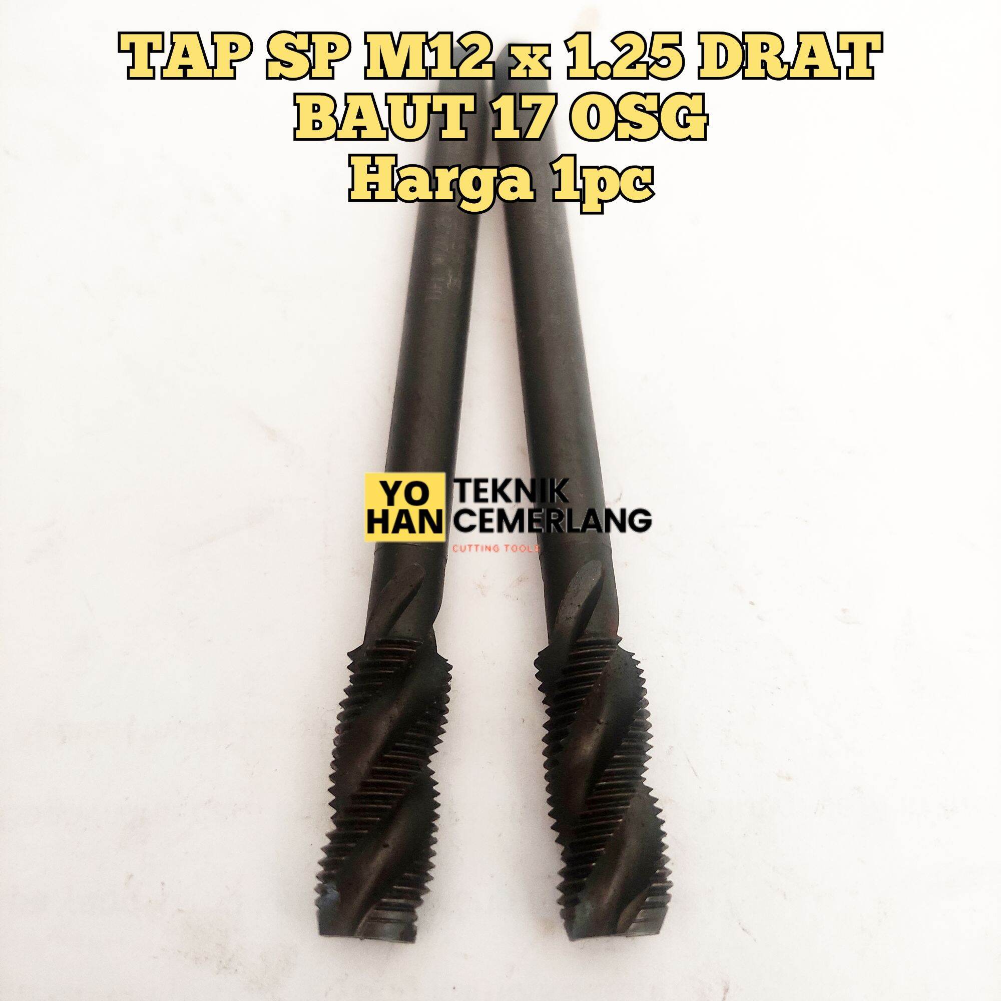 OSG Tap Spiral M12 x 1.25 Drat Ulir Baut Kunci 17 Long Tap M12 Lazada