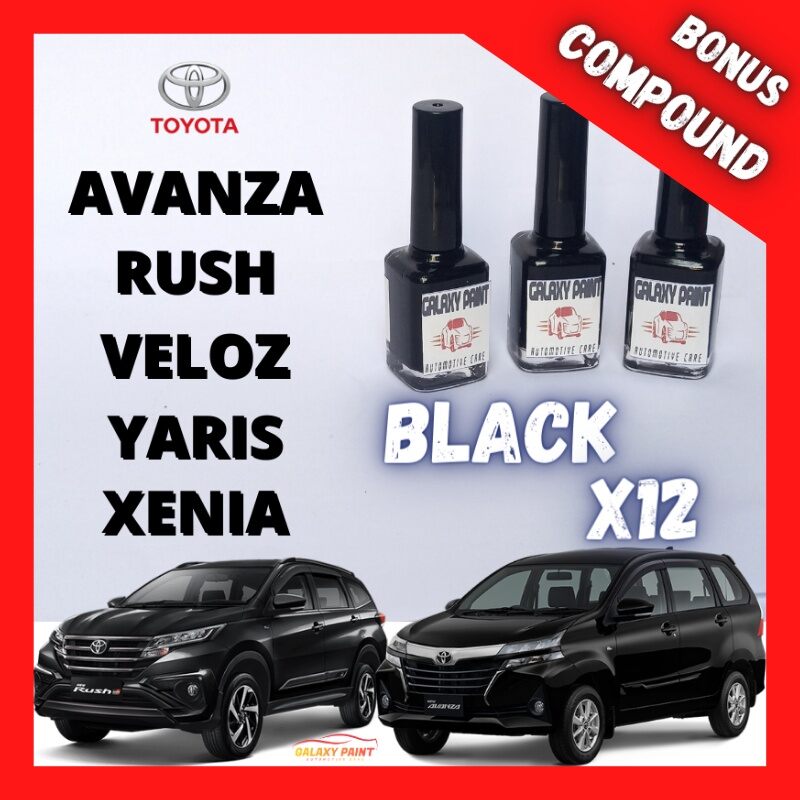 Cat oles penghilang baret Toyota Black X12 Cocok Untuk : AVANZA, RUSH, VELOS, YARIS, XENIA Harga 65,000 rupiah*Gratis Ongkir